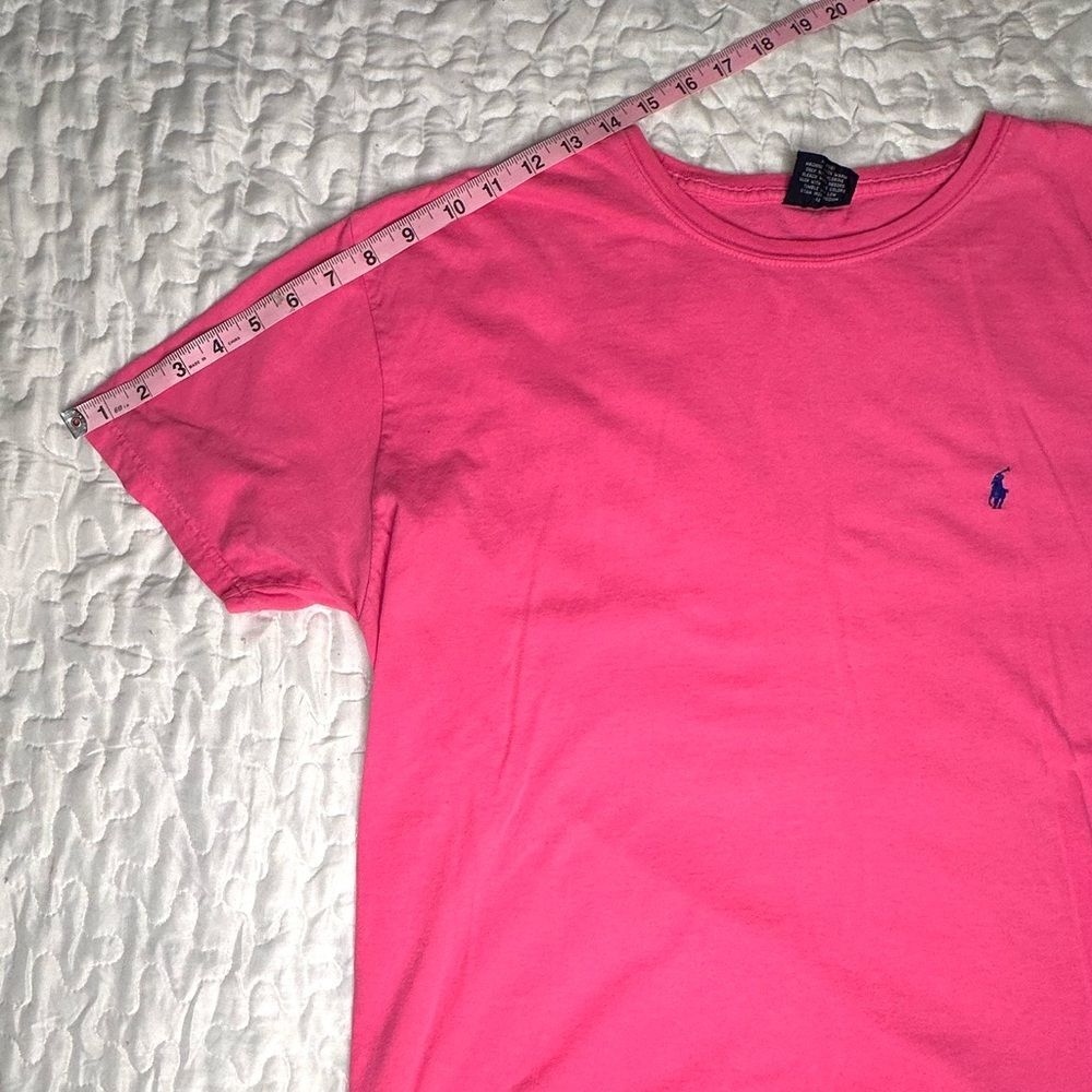 Ralph Lauren Polo T-Shirt Preppy Pink Classic Crewneck Iconic Pony Logo size L - Picture 3 of 8